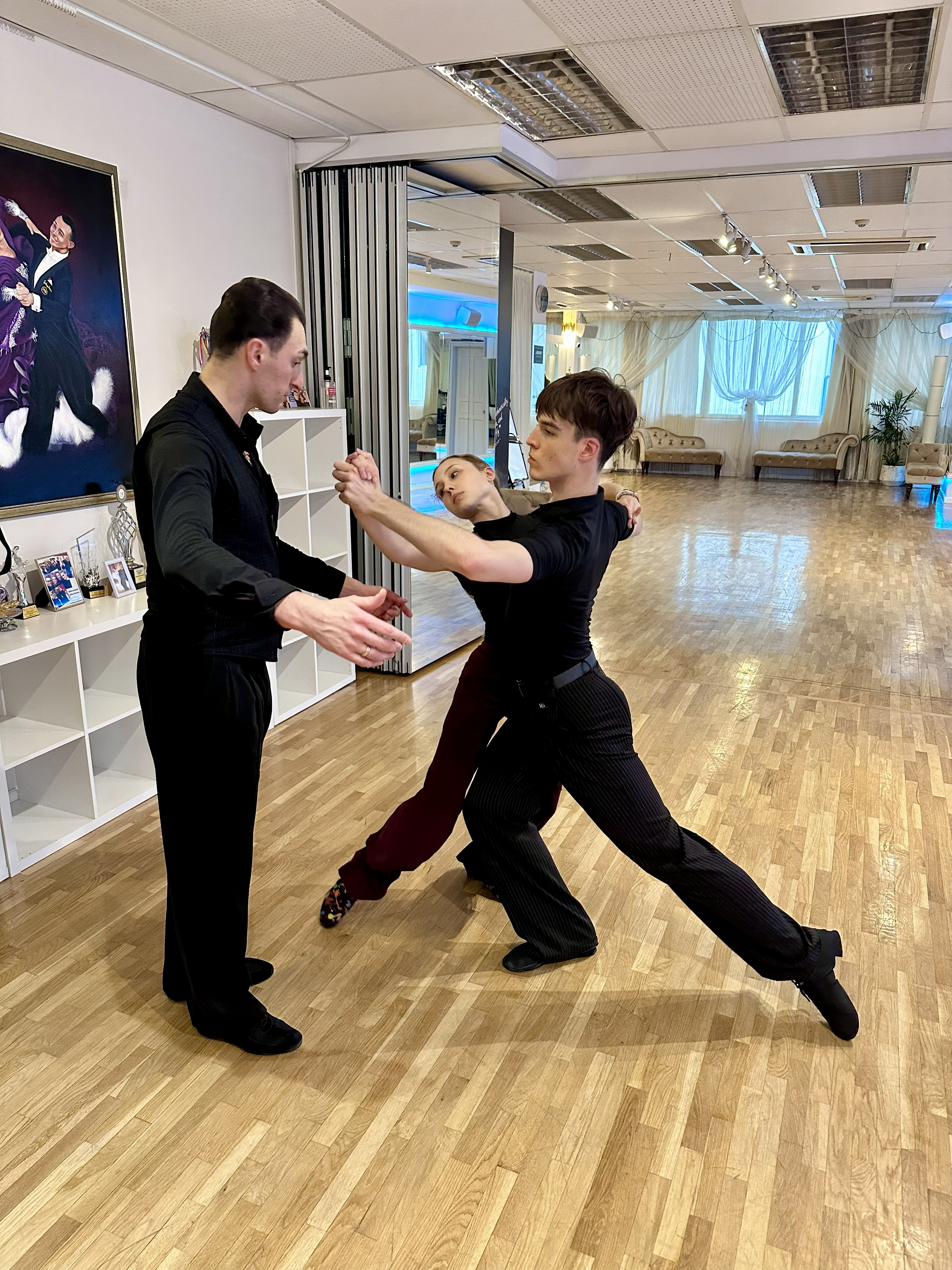 Private dance lesson between coach and adult student at Galaxy Dance Academy Singapore